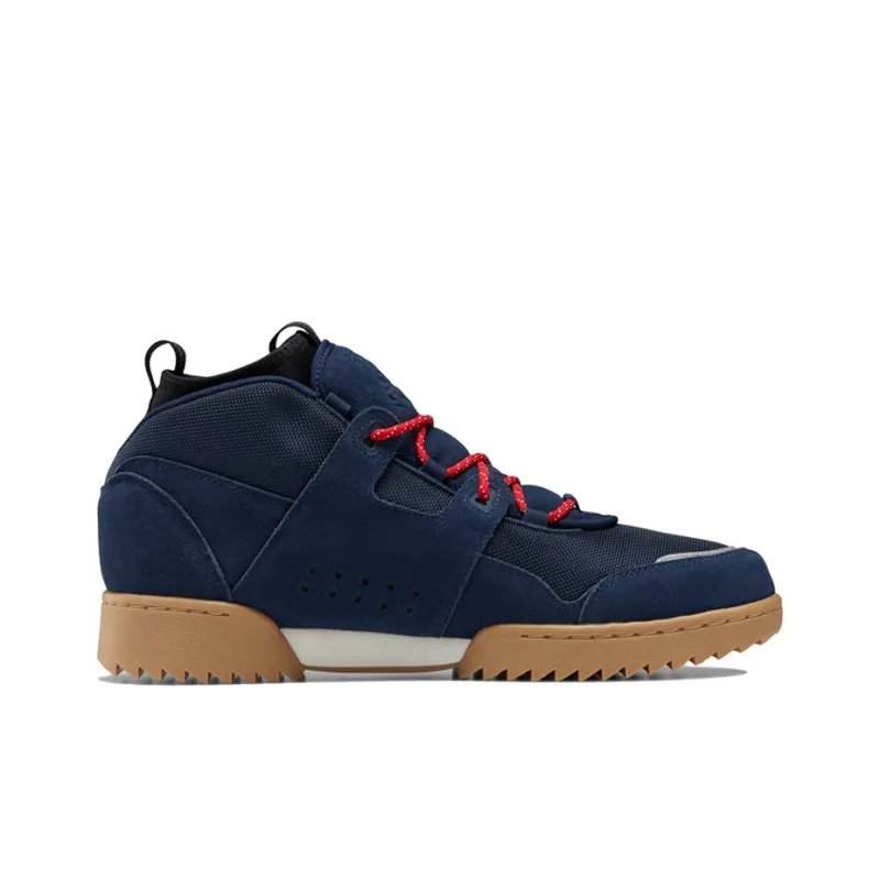 Reebok Workout Plus Ripple Boots Anti-Slip Wear-Resistant Cushioning Warm Mid-Top Skateboard Shoes Men's Navy Blue-1