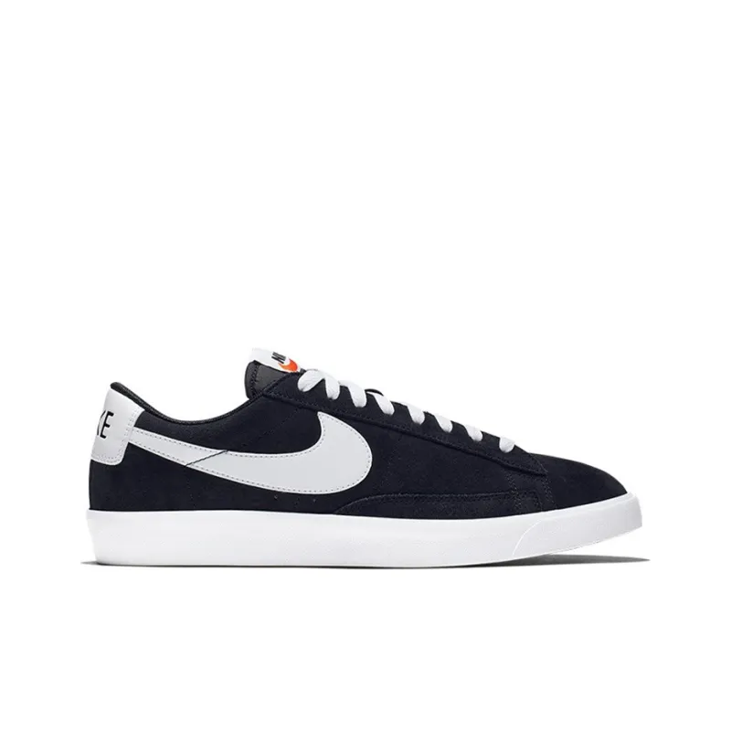 Nike Blazer Low Premium Vintage Suede Black White-1