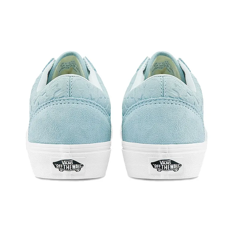 Vans Old Skool Breathable Lightweight Wear resistant Low Tops Casual Skateboarding Shoes Blue Light Blue-4