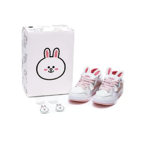 Line Friends X LiNing Wave Skateboard Shoes Women's Low-Top White/Pink