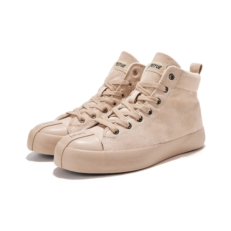 Feiyue Mountains And Seas Theme High-Top Skateboard Shoes Unisex Light Beige-1