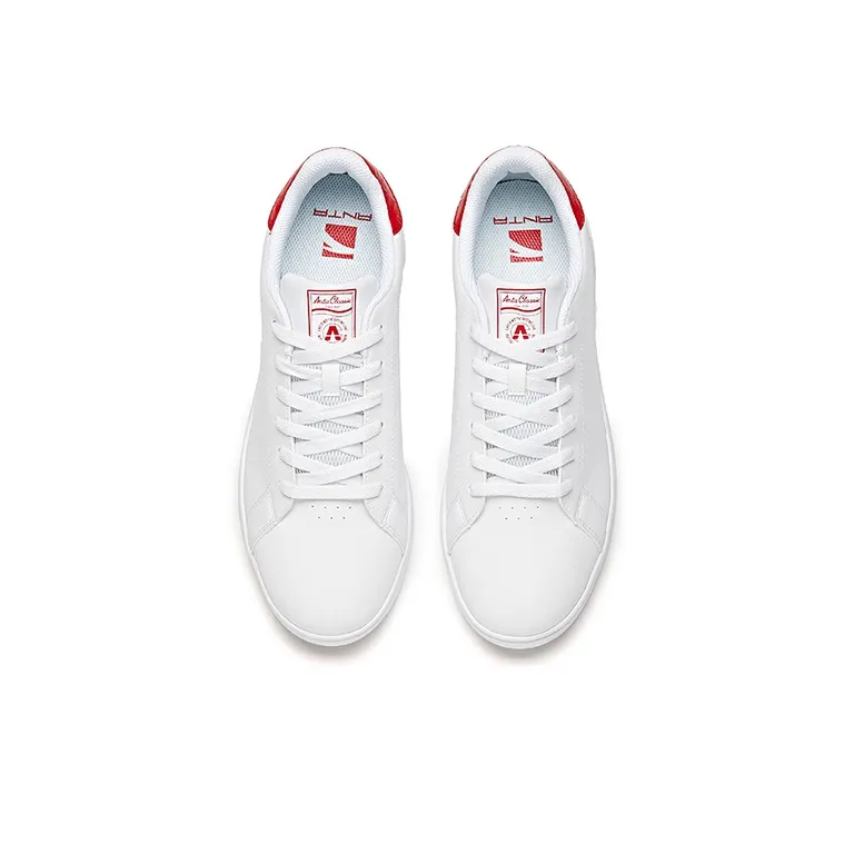 Anta Life Collection Coverage Slip Resistant And Abrasion Resistant Low Top Skateboard Shoes Men's White Red-2