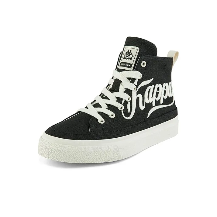 Kappa Coverage Anti Slip And Wear Resistant Mid Top Skateboard Shoes Unisex Black-2