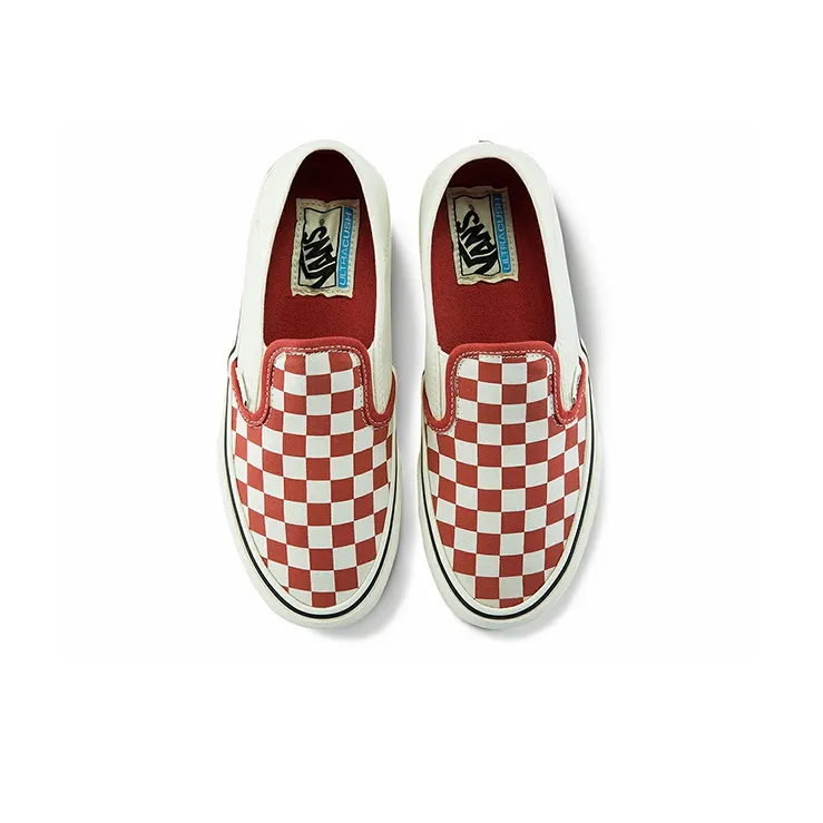 Vans Slip on Chessboard Red/White Women's-2