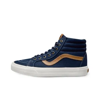 Vans SK8 Reissue Anti-Slip And Wear-Resistant Lightweight High-Top Skateboard Shoes Unisex Blue Brown
