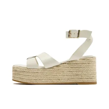 ZARA Strap Sandals Women's Light Beige Yellow