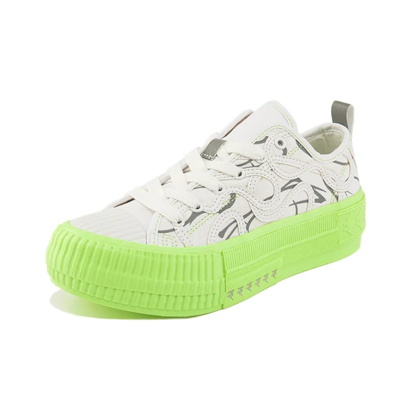 Kappa Low Top Skateboard Shoes Unisex White Green-1