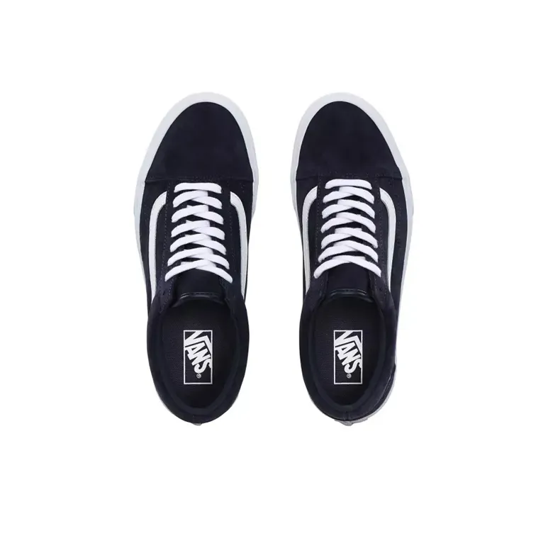 Vans Old Skool Non slip Lightweight Low Top Skateboard Shoes Unisex Blue White-3
