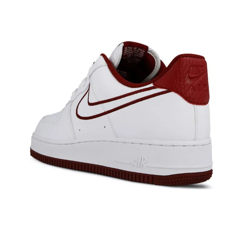 Nike Air Force 1 07 Leather White Team Red-4