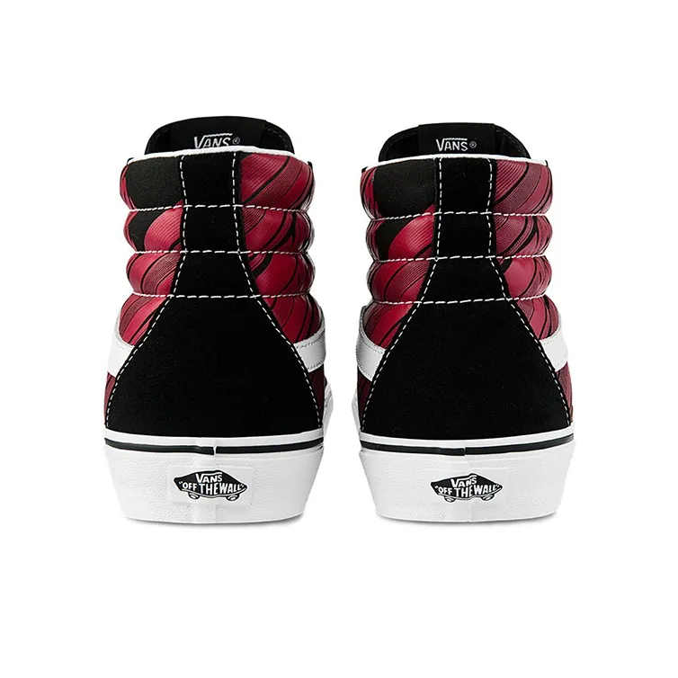 Vans SK8 Hi Retro Casual Skate Shoes Unisex Black Red-5