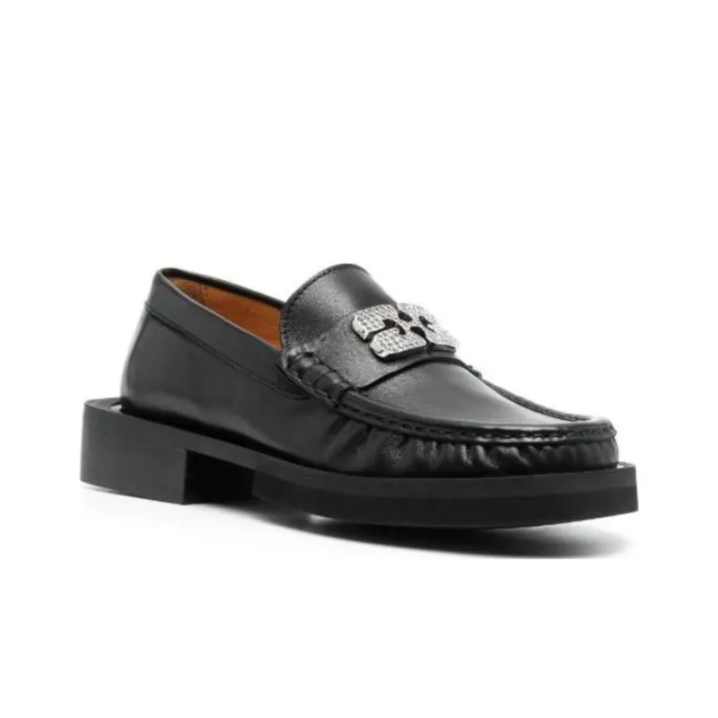 GANNI 30mm Logo-plaque Loafers-1