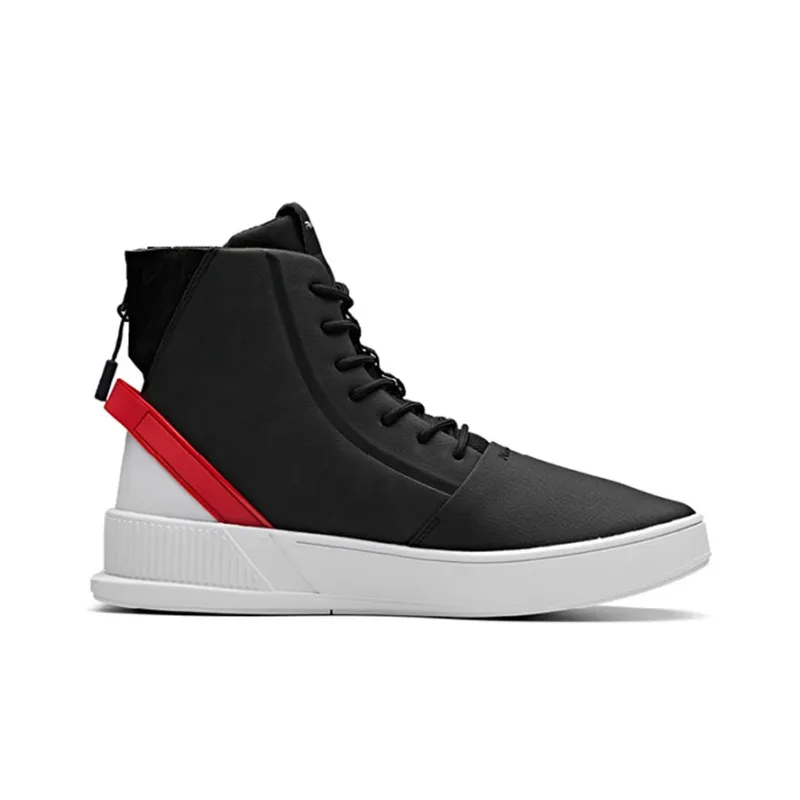 Anta Life Collection Coverage Anti-Slip And Wear-Resistant Breathable High-Top Skateboard Shoes Men's Black White Red-1