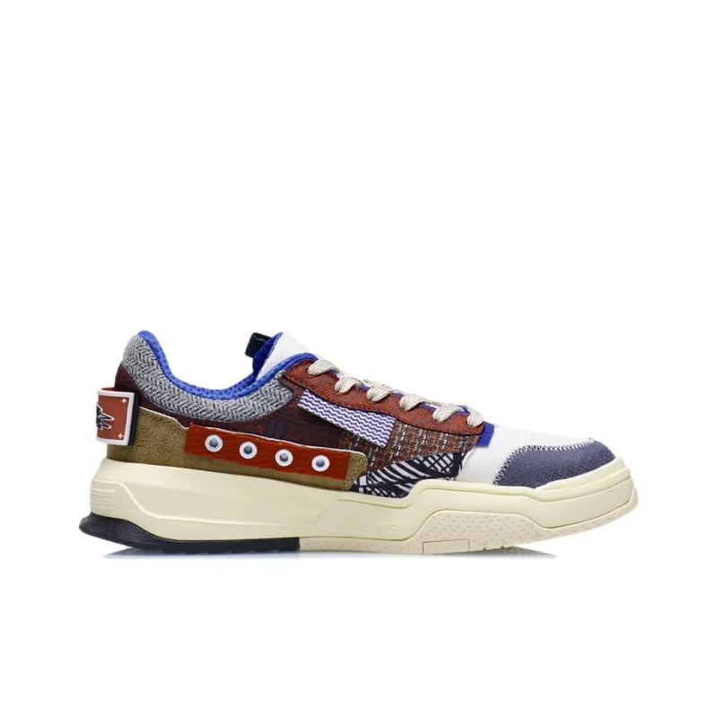 LiNing Geek Geek Reflective Lightweight Wear Resistant Slip Resistant Breathable Low Top Skateboard Shoes Umber-1