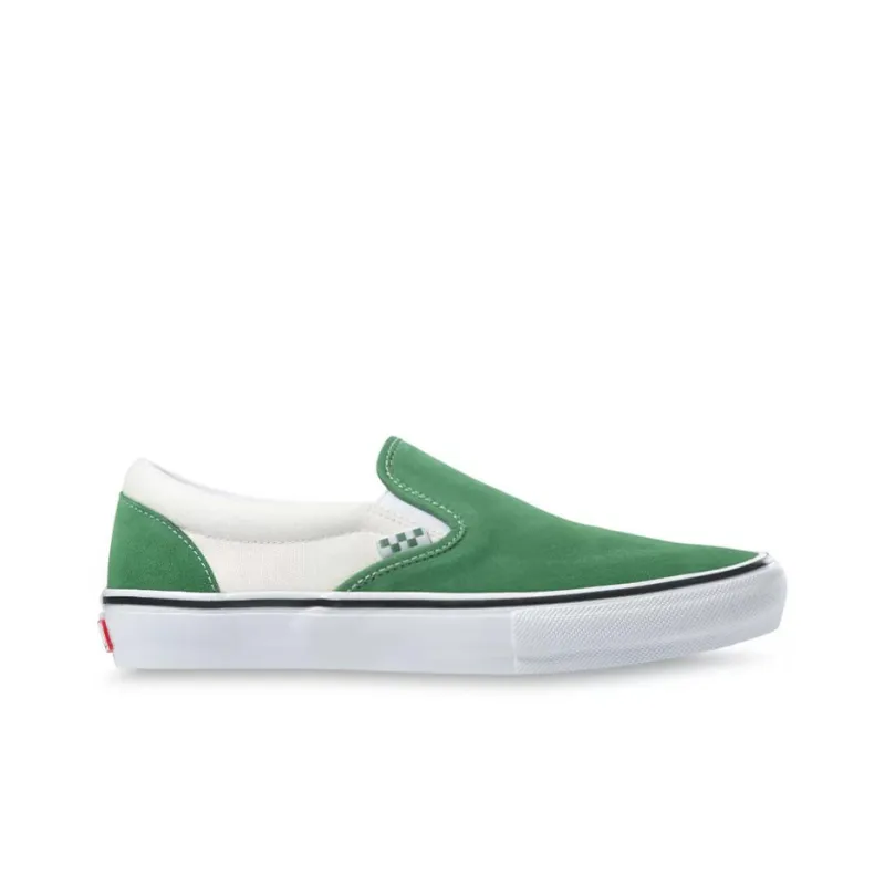 Vans Slip on Turn Fur Splicing Low Top Casual Canvas Skate Shoes Unisex Retro Green-1