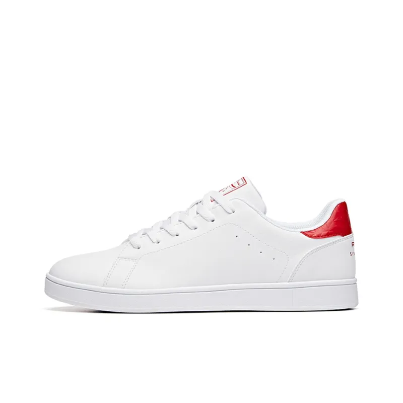 Anta Life Collection Coverage Slip Resistant And Abrasion Resistant Low Top Skateboard Shoes Men's White Red-0
