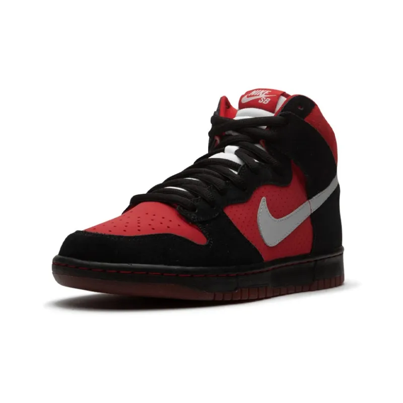 Nike Sb Dunk High Sport Red Metallic Platinum-2