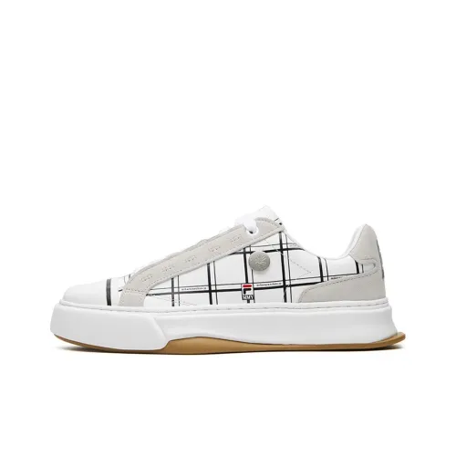 FILA FUSION Canvas Shoes 'White CheckeRed' Women's
