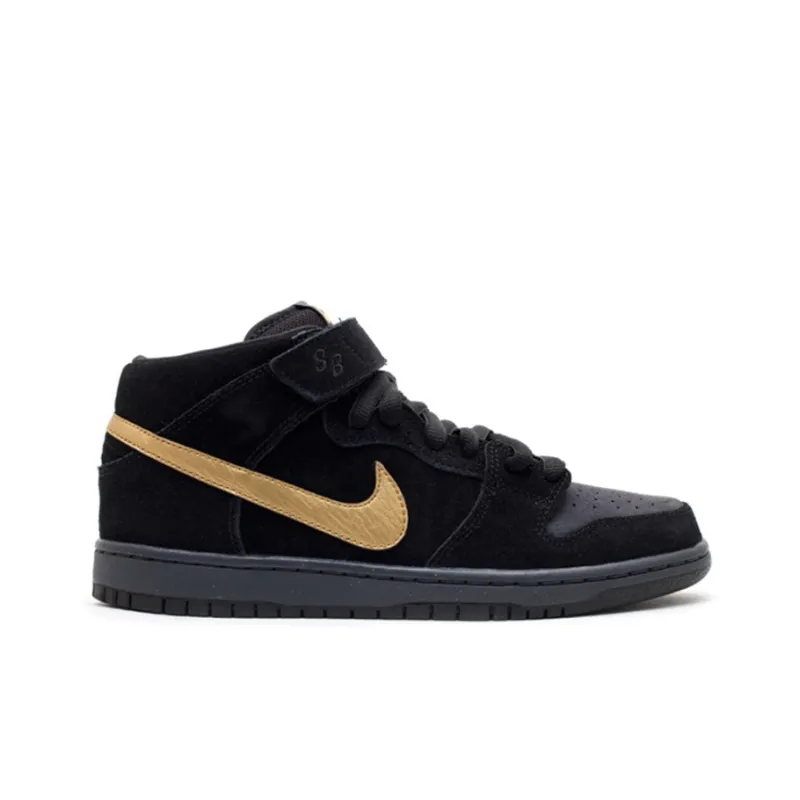Nike Sb Dunk Mid Obsidian Metallic Gold-1