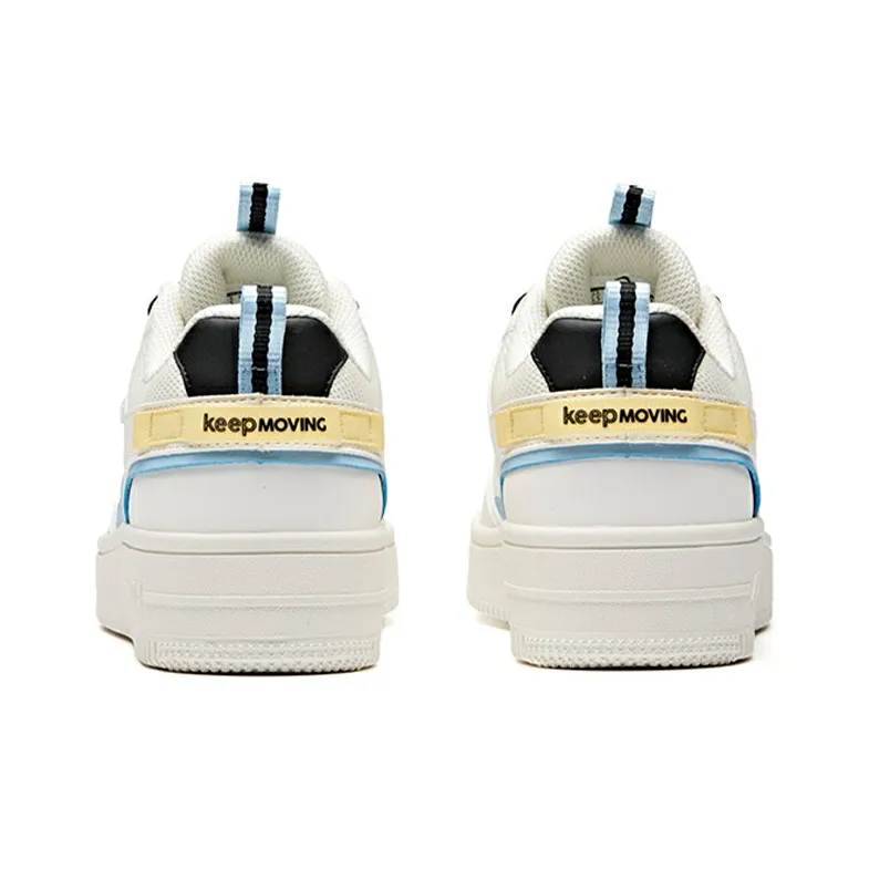 Anta Life Collection Lightweight Breathable Wear-Resistant Slip-Resistant Low-Top Skateboard Shoes Women's White Blue-3
