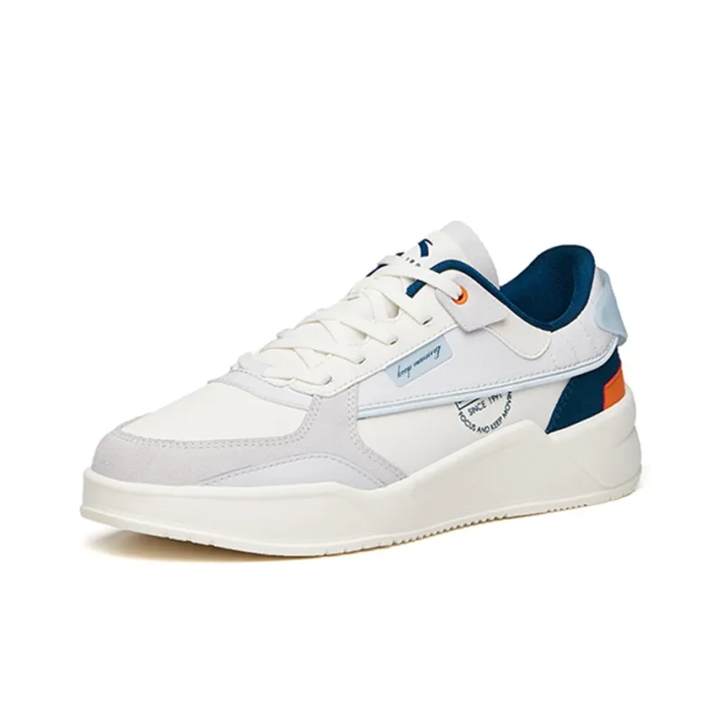Anta Anti-Slip Wear-Resistant Low-Top Skateboard Shoes Men's Ivory White Sand Gray-2