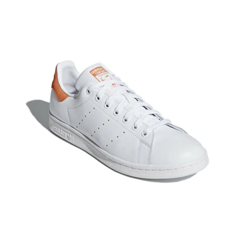 Adidas Originals STAN SMITH Non-slip Lightweight Low-Top Skateboard Shoes Women's White Orange-2