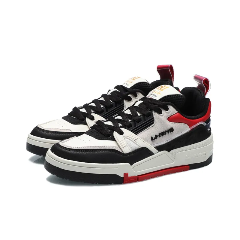 LINING 001 BTC Skateboard Shoes Men Low Top Black/Red/White-2