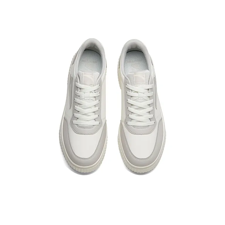 Anta Life Collection Cookie Shoes Slip-Resistant Cushioning Wear-Resistant Low-Top Skateboard Shoes White Gray-2
