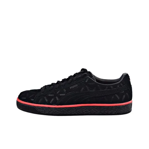 PUMA Suede Skateboard Shoes Men Low-Top Black/Red