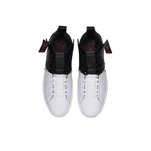 LiNing Chinoiserie Legacy Collection Non slip Lightweight High Top Skateboard Shoes Men's Smoke Ink-3
