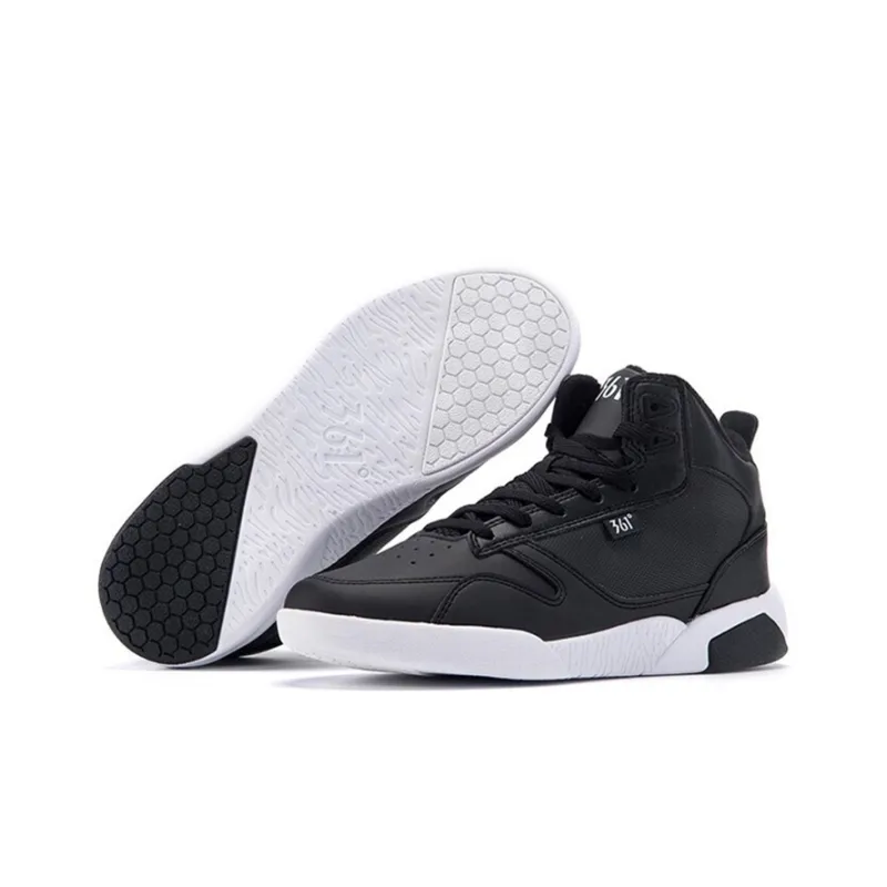 361° Thermal Slip Resistant Cushioning Abrasion Resistant Mid Top Winter Padded Skateboard Shoes Women's Black White-4
