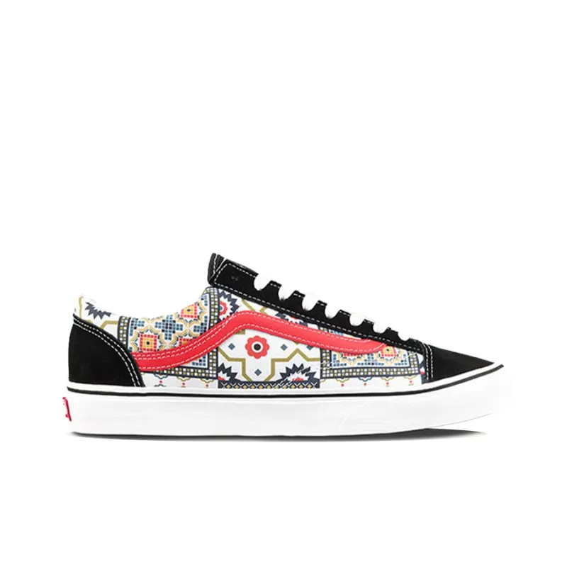 Vans Style 36 Moroccan Tile Check Skate Shoes Black/Red-1