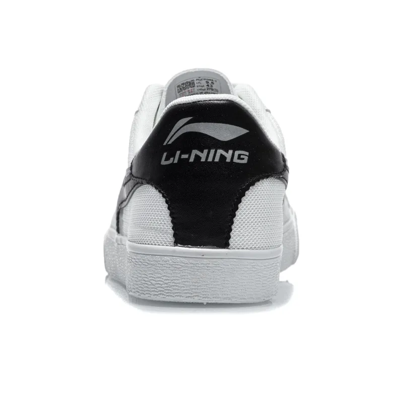 LiNing Wear Resistant Low Top Skateboard Shoes Men's White Black-5