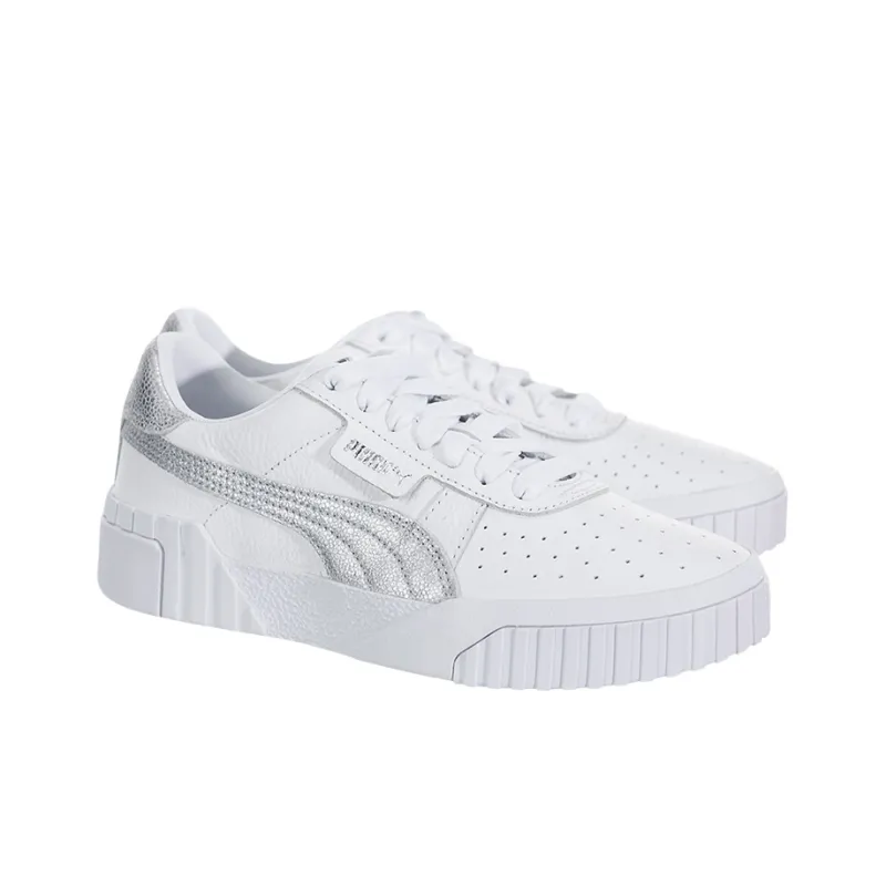 PUMA Cali Skateboard Shoes Women's Low-Top White/Silver-1