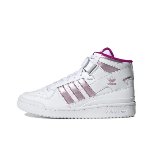 Adidas Originals FORUM Skateboard Shoes Women's High-Top White/Purple