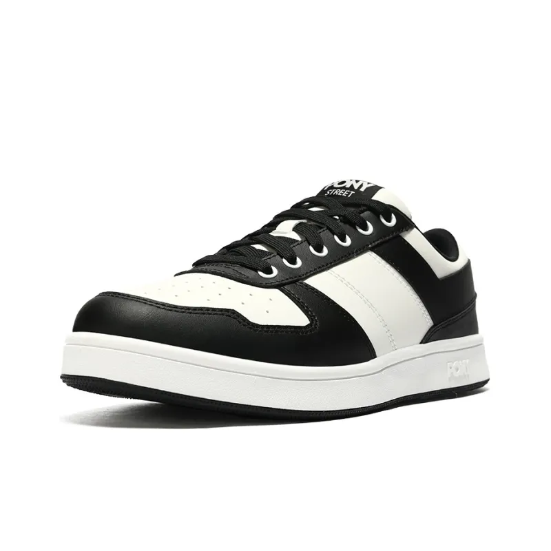 PONY CITY WINGS Cushioned Slip Resistant Low Top Skateboard Shoes Unisex Black White-1