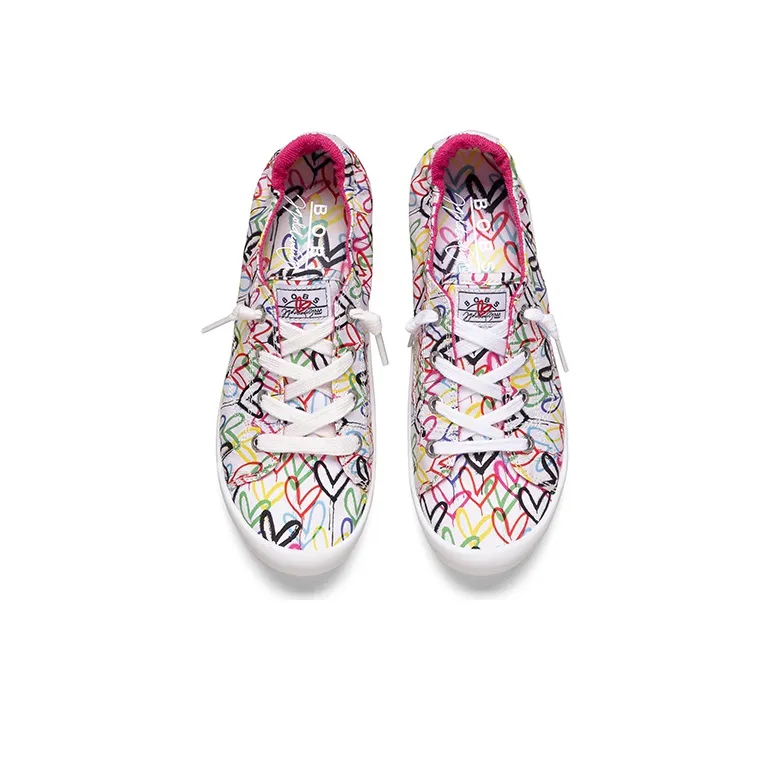 Skechers Bob's Beach Bingo Collaboration Lightweight Low-Top Skateboard Shoes Women's White-3