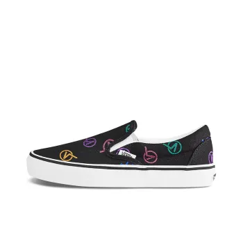 Vans Slip-on Slip-Resistant Cushioning Wear-Resistant Low-Top Skateboard Shoes Unisex Black Color