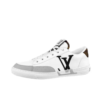 LOUIS VUITTON Charlie Trainers White Cacoa Brown Black