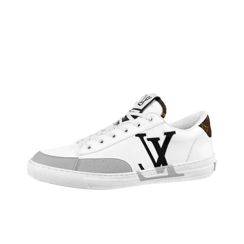 LOUIS VUITTON Charlie Trainers White Cacoa Brown Black-0