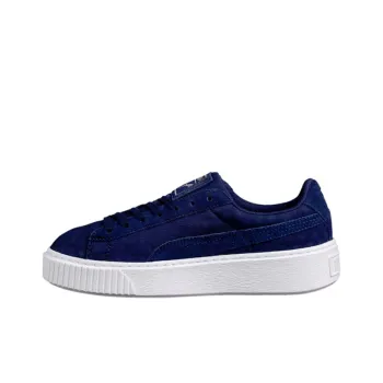 PUMA Basket Sneakersy Platform Coverage Cushioning Lightweight Low-Top Skateboard Shoes Women's Blue