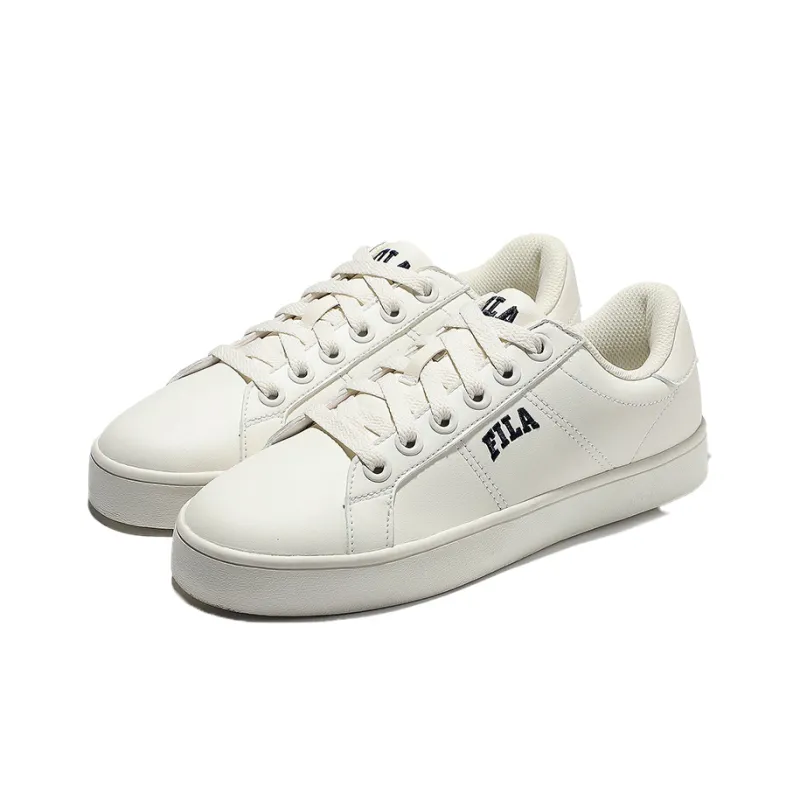 FILA Court Deluxe Anti Slip Wear Resistant Low Top Skateboard Shoes Unisex Beige White Blue Korean Style-2
