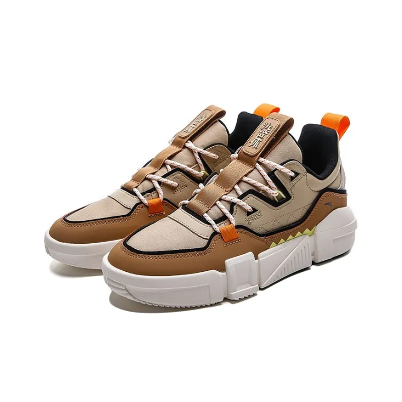 Anta Life Collection Coverage Anti Slip And Wear Resistant Breathable Low Top Skateboard Shoes Men's Brown Black White-1