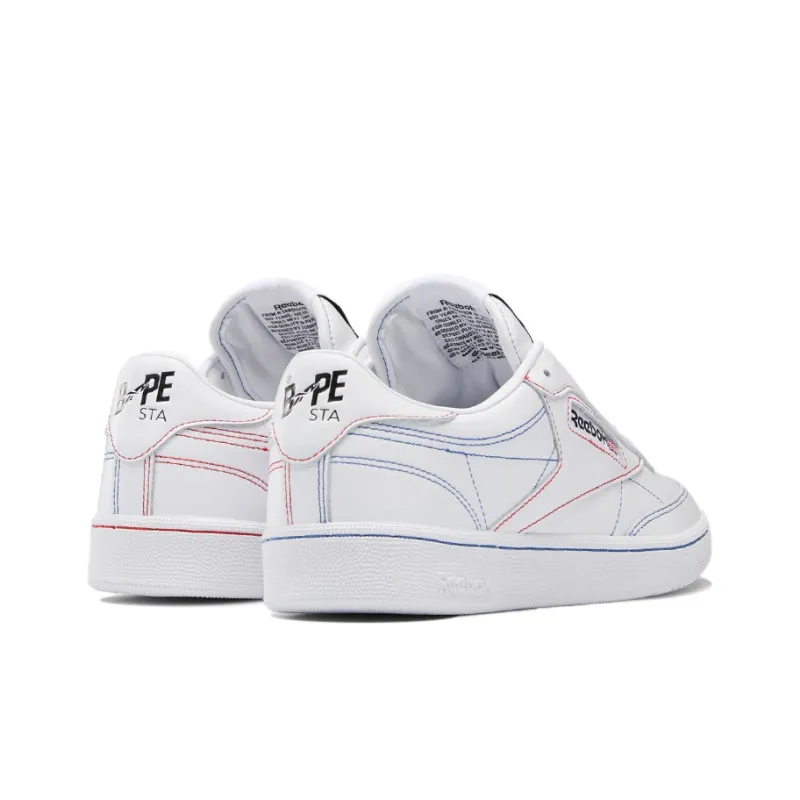 Reebok Club C 85 Bape White Contrast Stitch-3