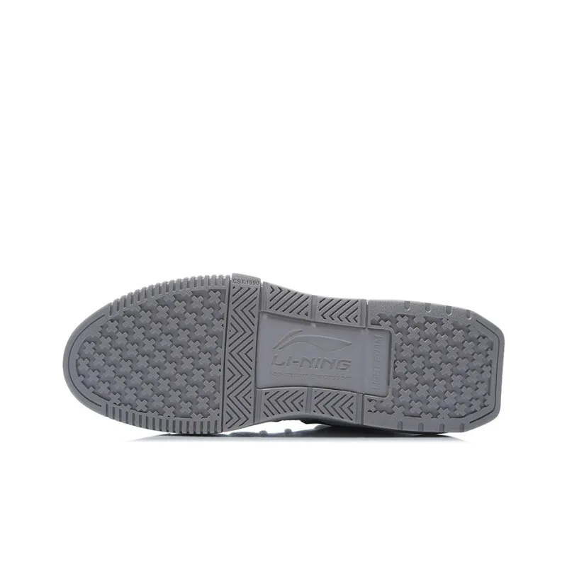 LiNing Enlightenment Anti Slip Wear Resistant Low Top Skateboard Shoes Men's Microcrystalline Gray-3