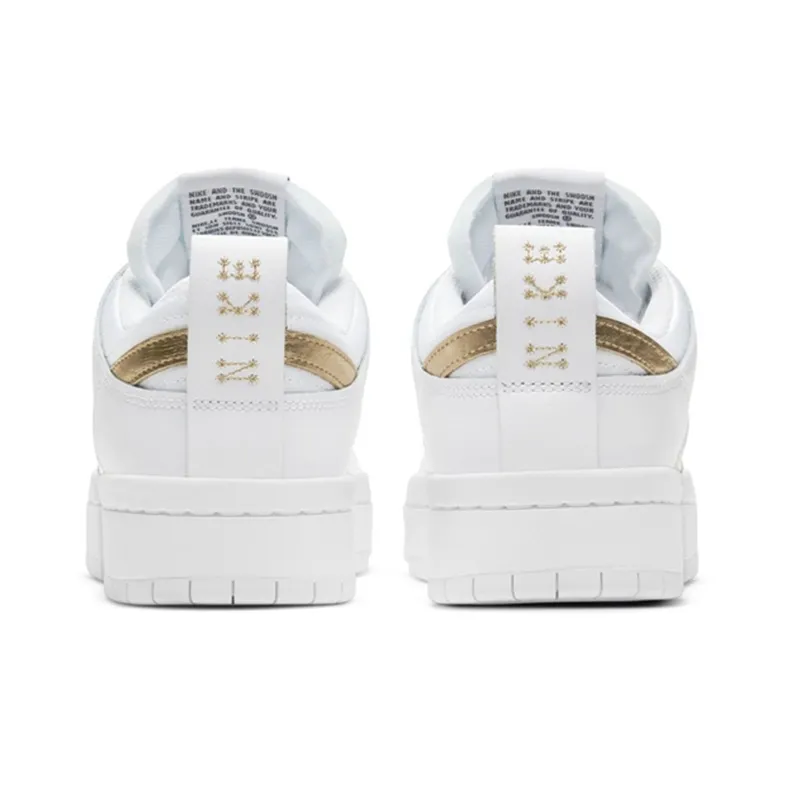 Nike Dunk Low Disrupt White Metallic Gold Women's-4