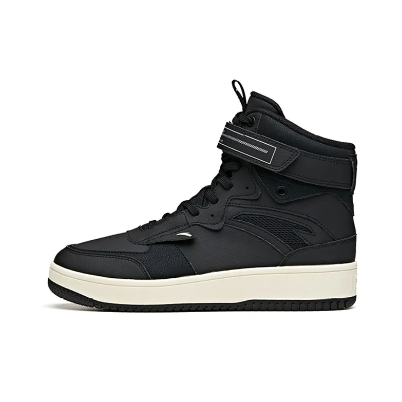 Anta Slip Resistant, Abrasion Resistant, Lightweight High Top Skateboard Shoes Men's Black-0