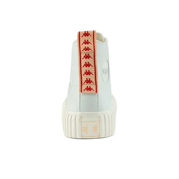 Kappa Coverage Anti Slip And Wear Resistant High Top Skateboard Shoes Unisex Jasmine White-4