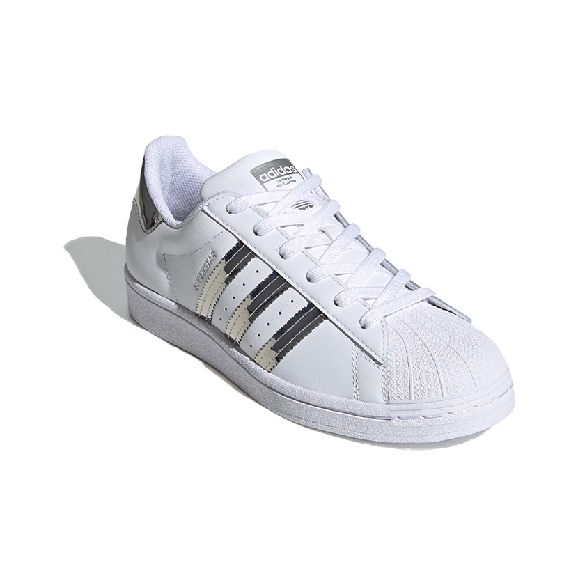 Adidas originals superstar white and silver online