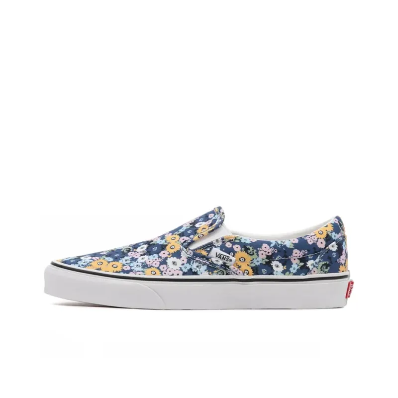 Vans Floral Classic Slip On 'Blue Yellow' Women's-0