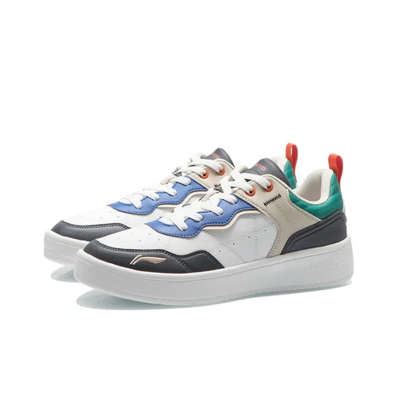 LiNing The Beginning Of The Line Low Top Skateboard Shoes Men's White Black Green-2